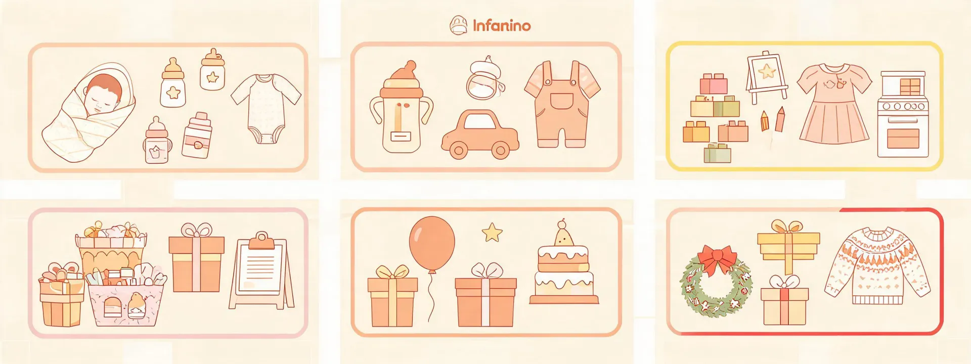 Age and occasion map for Infantino baby products